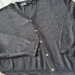 Woods & Gray Ribbed Cardigan Sweater Vintage Sz. XL